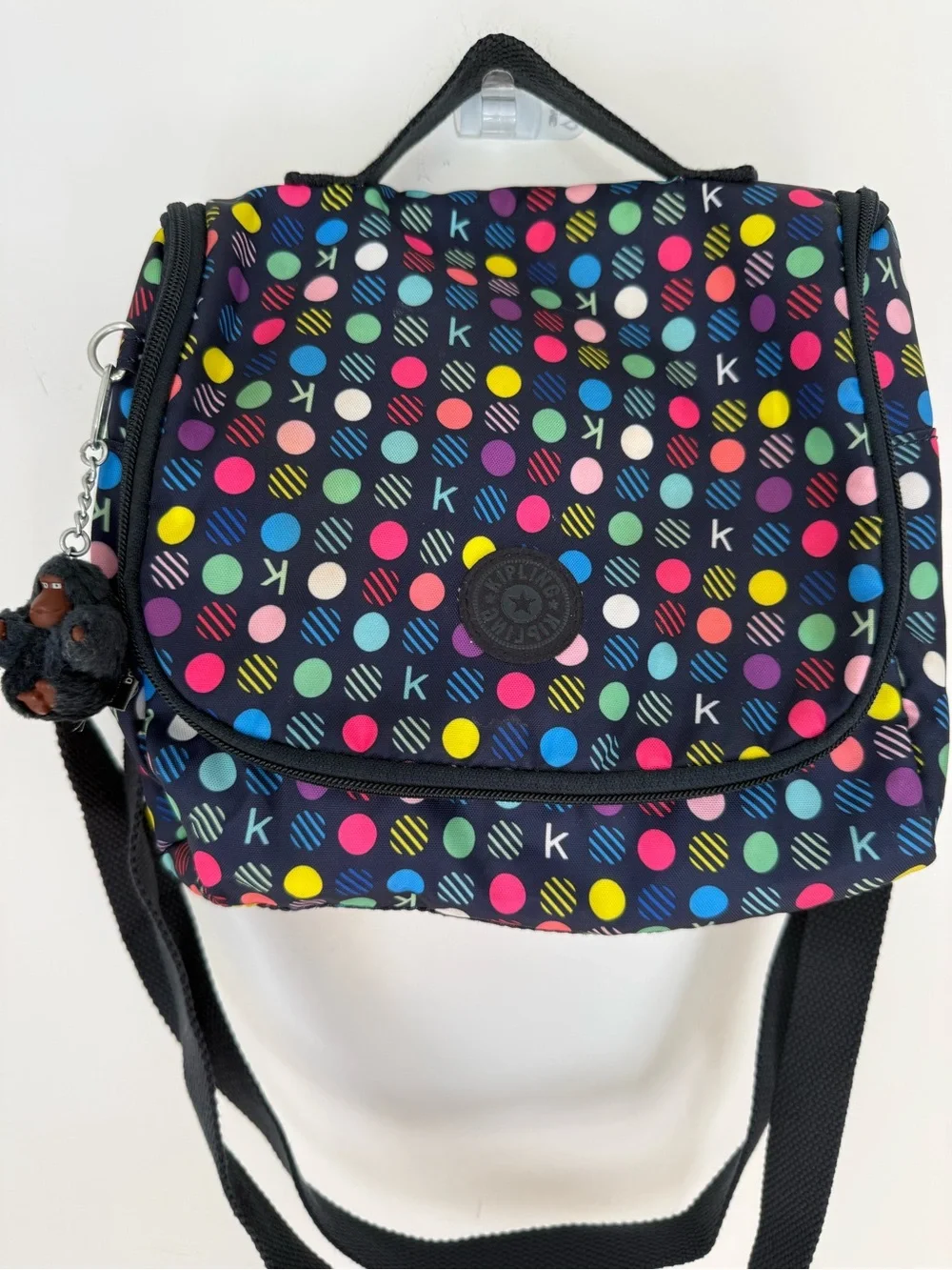 Kipling Polka Dot Lunch Bag Insulated Crossbody Shoulder Tote - Picture 1 of 4